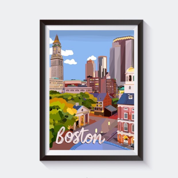 See tripadvisor's 692,023 traveler reviews and photos of boston tourist attractions. Boston Usa Travel Artwork Print 2 Sisters Design